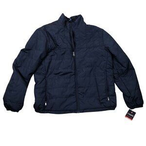 NWT Chaps Men Windbreaker Jacket Size XL Navy Packable Quilted Full Zip Outdoors